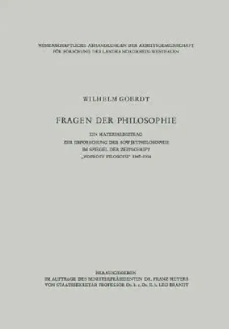 Cover of "Fragen Der Philosophie"