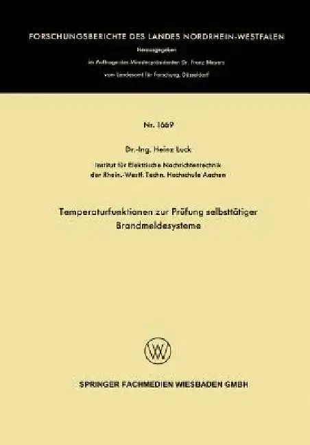 Cover of Temperaturfunktionen Zur Prüfung Selbsttätiger Brandmeldesysteme