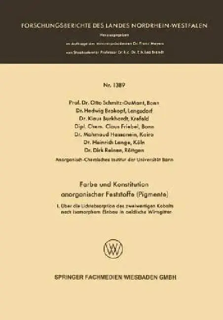 Cover of Farbe Und Konstitution Anorganischer Feststoffe (Pigmente)