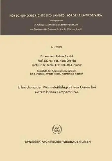 Cover of Erforschung Der Wärmeleitfähigkeit Von Gasen Bei Extrem Hohen Temperaturen