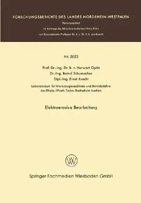 Cover of Elektroerosive Bearbeitung