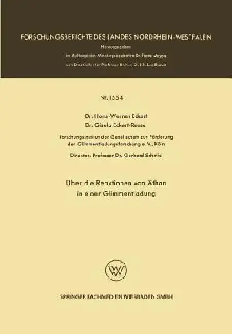 Cover of Über Die Reaktionen Von Äthan in Einer Glimmentladung