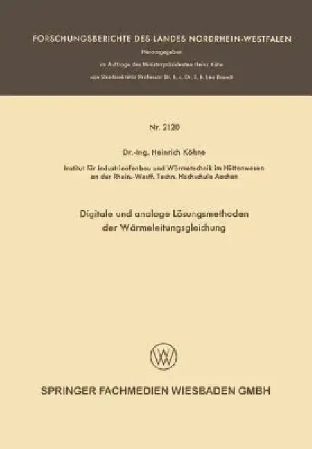 Cover of Digitale Und Analoge Lösungsmethoden Der Wärmeleitungsgleichung
