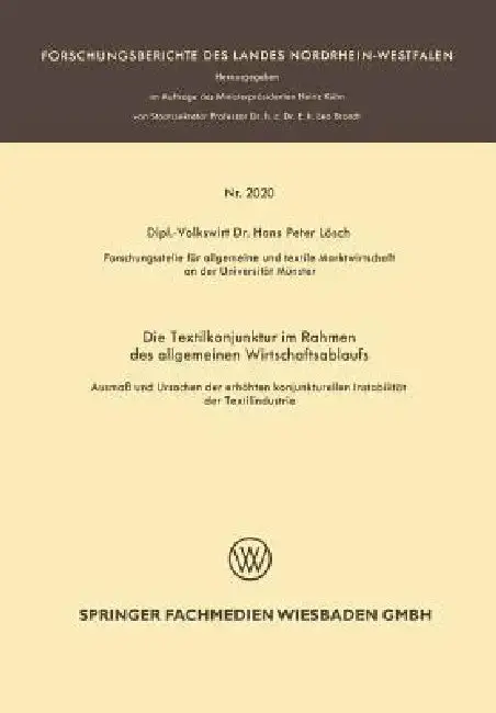 Cover of Die Textilkonjunktur Im Rahmen Des Allgemeinen Wirtschaftsablaufs