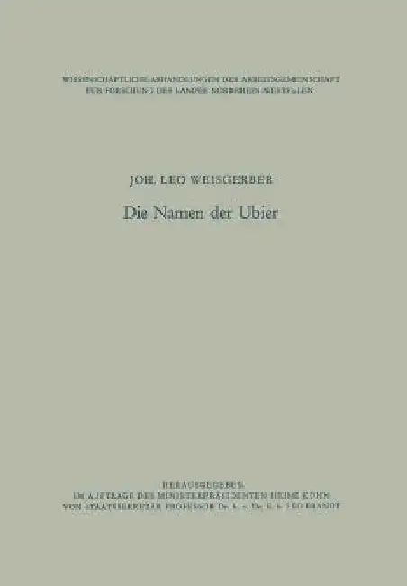 Cover of Die Namen Der Ubier