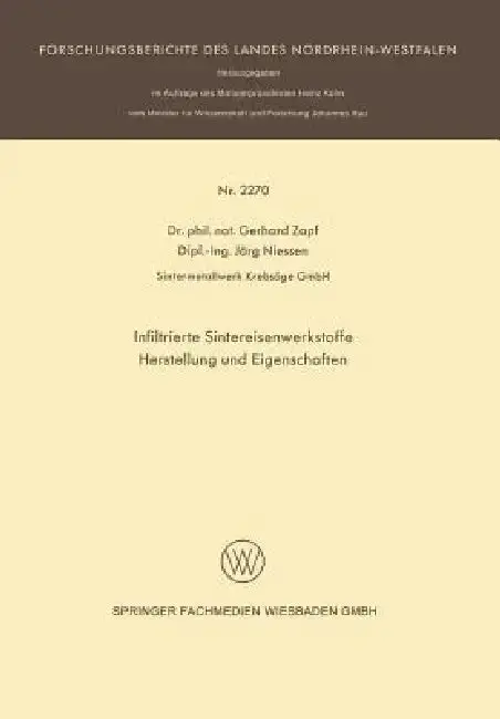 Cover of Infiltrierte Sintereisenwerkstoffe