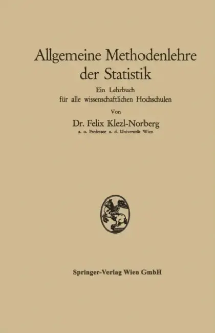 Cover of Allgemeine Methodenlehre Der Statistik