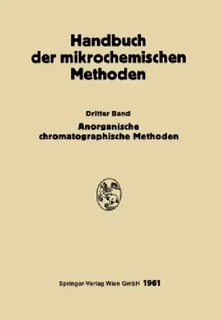Cover of Anorganische Chromatographie und Elektrophorese