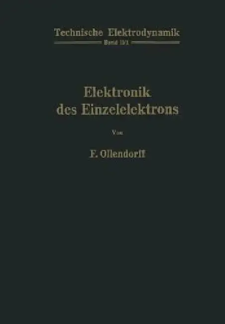 Cover of Innere Elektronik Erster Teil Elektronik Des Einzelelektrons