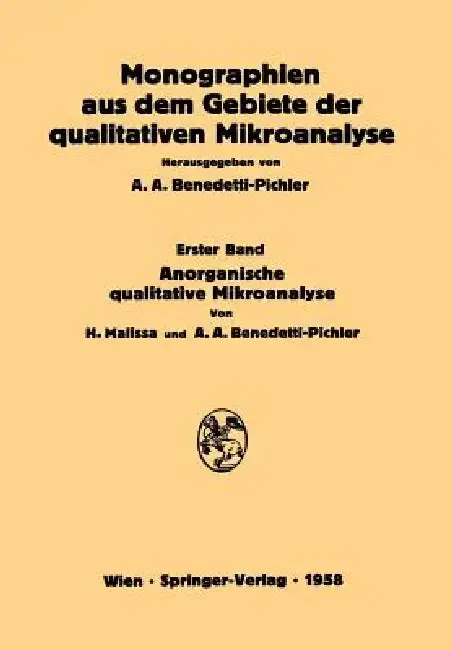 Cover of Anorganische Qualitative Mikroanalyse