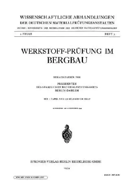 Cover of Werkstoff-Prüfung Im Bergbau