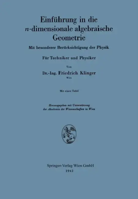 Cover of Einführung in Die N-Dimensionale Algebraische Geometrie