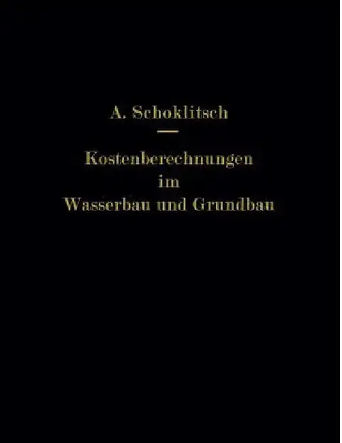 Cover of Kostenberechnungen Im Wasserbau Und Grundbau