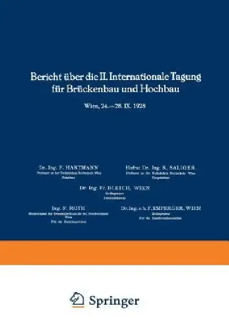 Cover of Bericht Über Die II. Internationale Tagung Für Brückenbau Und Hochbau / Report of the 2nd International Congress for Bridge- And Structural Engineerin