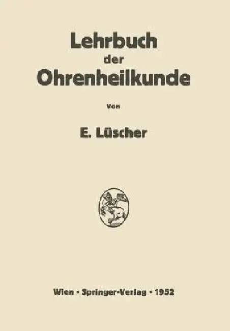 Cover of Lehrbuch Der Ohrenheilkunde
