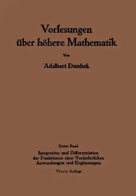 Cover of Vorlesungen Über Höhere Mathematik