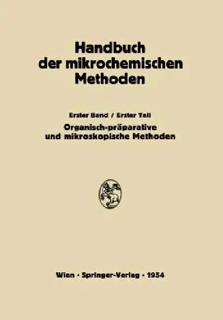Cover of Präparative Mikromethoden in Der Organischen Chemie