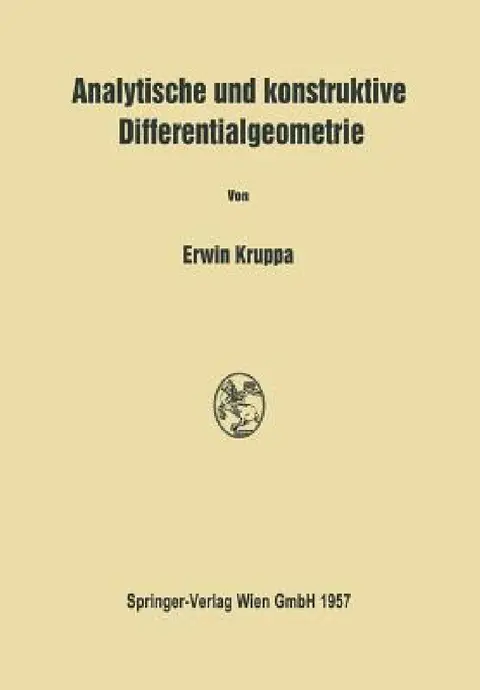 Cover of Analytische Und Konstruktive Differentialgeometrie