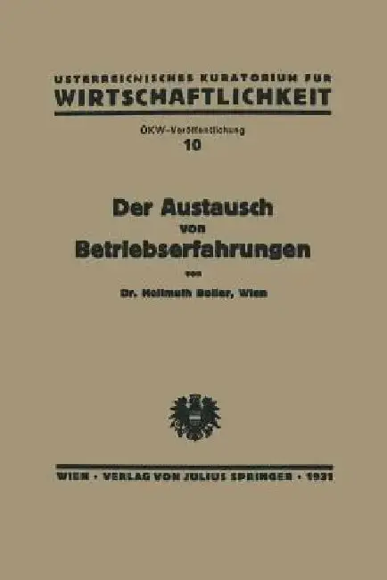 Cover of Der Austausch Von Betriebserfahrungen