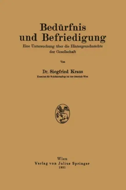 Cover of Bedürfnis Und Befriedigung