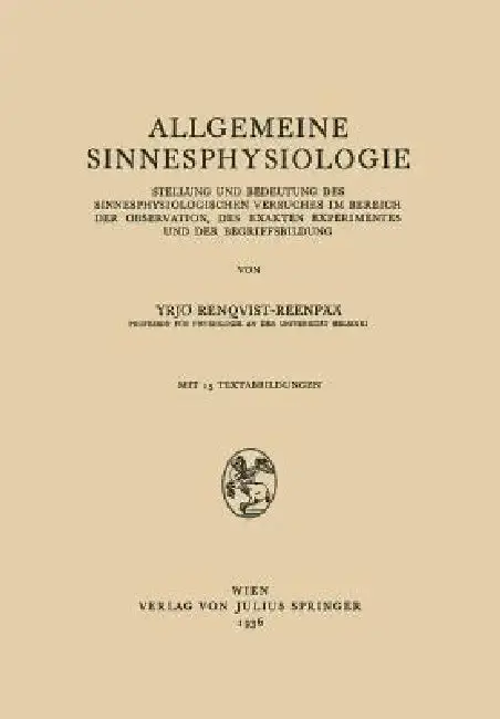 Cover of Allgemeine Sinnesphysiologie