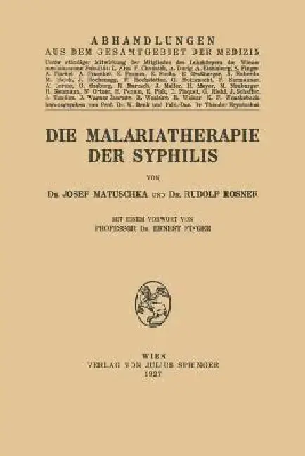 Cover of Die Malariatherapie Der Syphilis