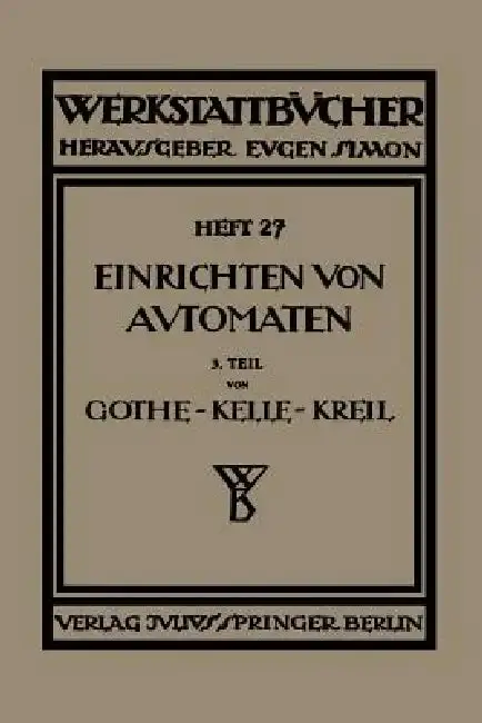 Cover of Das Einrichten Von Automaten