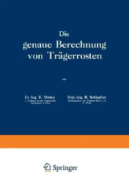 Cover of Die Genaue Berechnung Von Trägerrosten