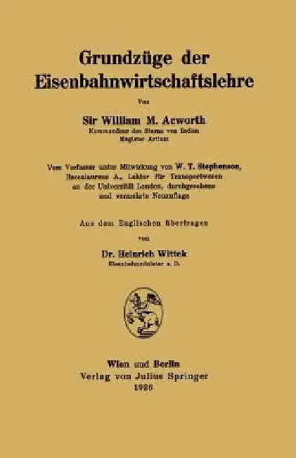 Cover of Grundzüge Der Eisenbahnwirtschaftslehre
