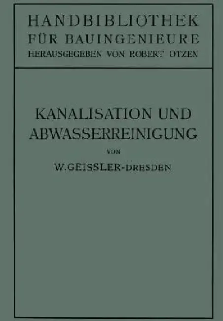 Cover of Kanalisation Und Abwasserreinigung