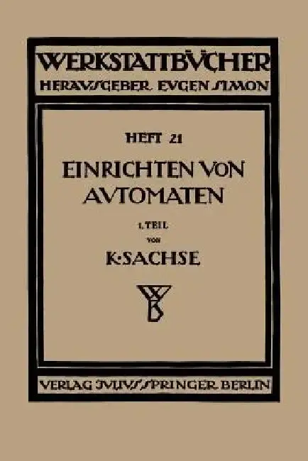Cover of Das Einrichten Von Automaten