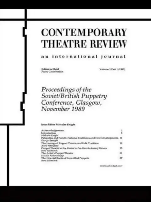 Cover of Proceedings of the Soviet/British Puppetry Conference