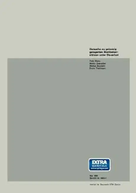 Cover of Versuche an Gelenkig Gelagerten Stahlbetonstützen Unter Dauerlast