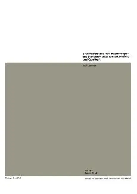 Cover of Bruchwiderstand Von Kastenträgern Aus Stahlbeton Unter Torsion, Biegung Und Querkraft