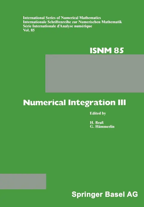 Cover of Numerical Integration III