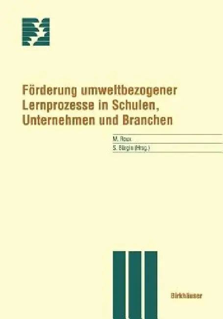 Cover of Förderung Umweltbezogener Lernprozesse in Schulen, Unternehmen Und Branchen