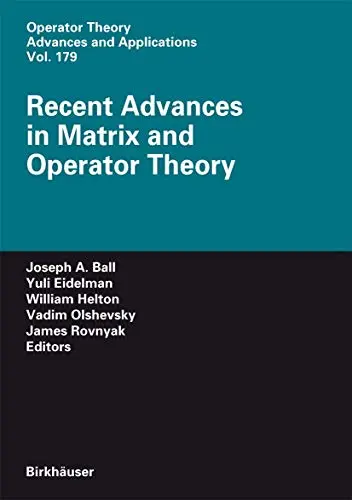 Cover of Recent Advances in Matrix and Operator Theory
