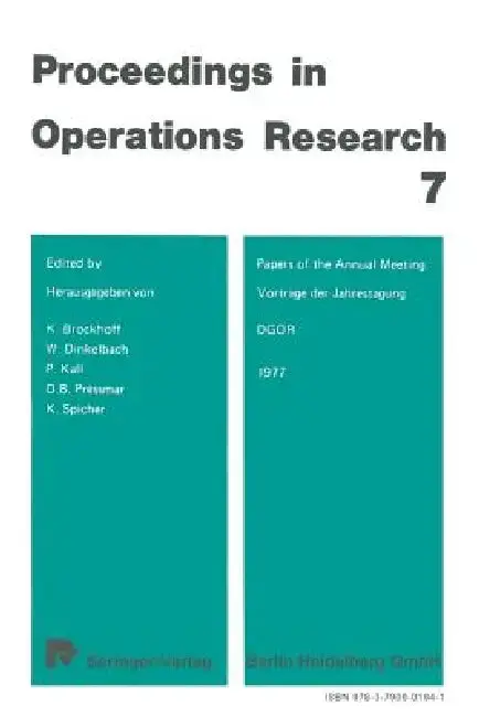Cover of Vorträge Der Jahrestagung 1977 / Papers of the Annual Meeting 1977 Dgor