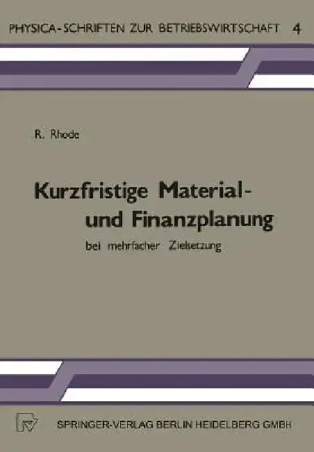 Cover of Kurzfristige Material- Und Finanzplanung Bei Mehrfacher Zielsetzung