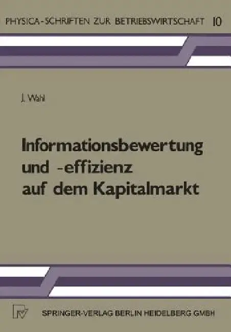 Cover of Informationsbewertung Und -Effizienz Auf Dem Kapitalmarkt