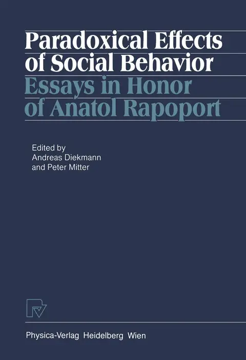 Cover of Paradoxical Effects of Social Behavior