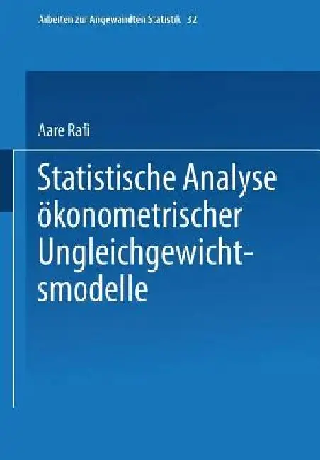 Cover of Statistische Analyse Ökonometrischer Ungleichgewichtsmodelle