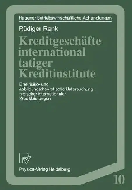 Cover of Kreditgeschäfte International Tätiger Kreditinstitute