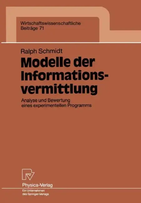 Cover of Modelle Der Informationsvermittlung