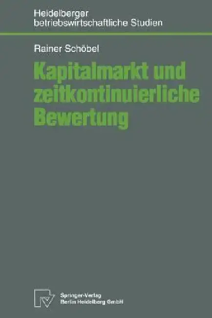 Cover of Kapitalmarkt Und Zeitkontinuierliche Bewertung
