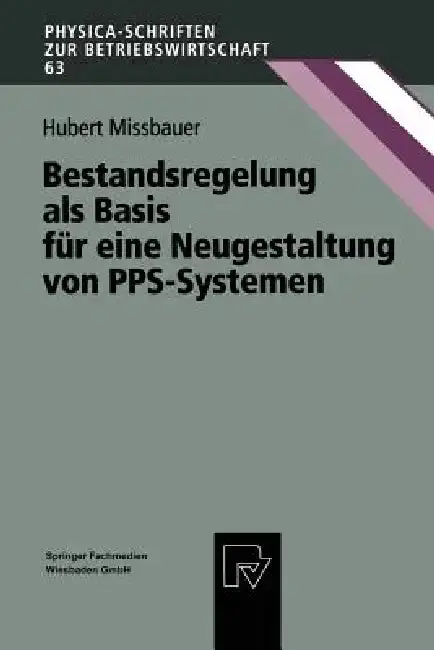 Cover of Bestandsregelung ALS Basis Für Eine Neugestaltung Von Pps-Systemen