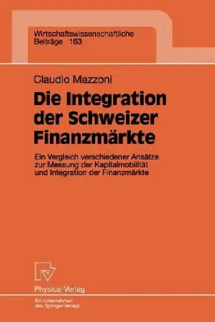 Cover of Die Integration Der Schweizer Finanzmärkte