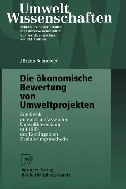 Cover of Die Ökonomische Bewertung Von Umweltprojekten