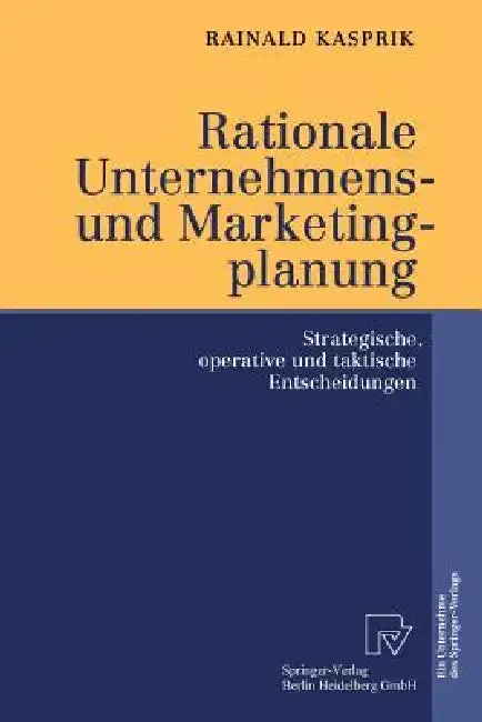 Cover of Rationale Unternehmens- Und Marketingplanung
