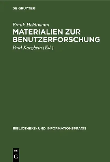 Cover of Materialien Zur Benutzerforschung